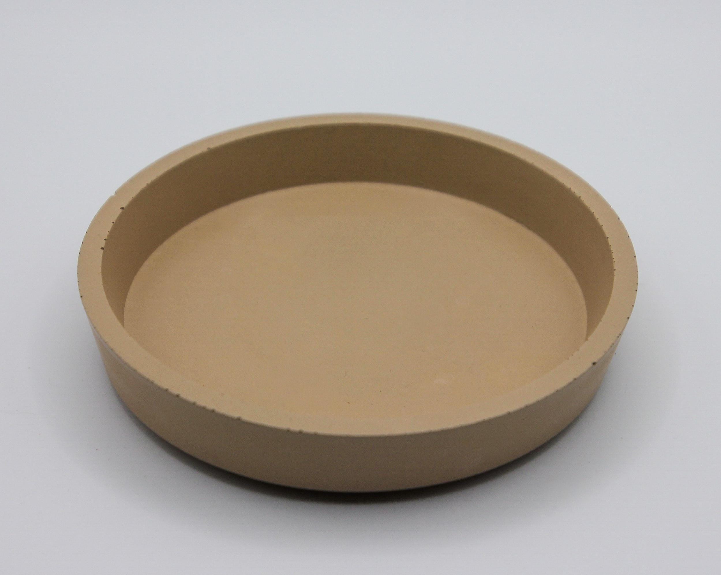 Round Cement Catchall Dish with Lip or Coaster