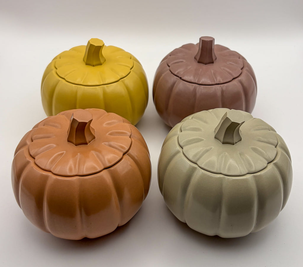 Hand-Cast Cement Pumpkin Vessel