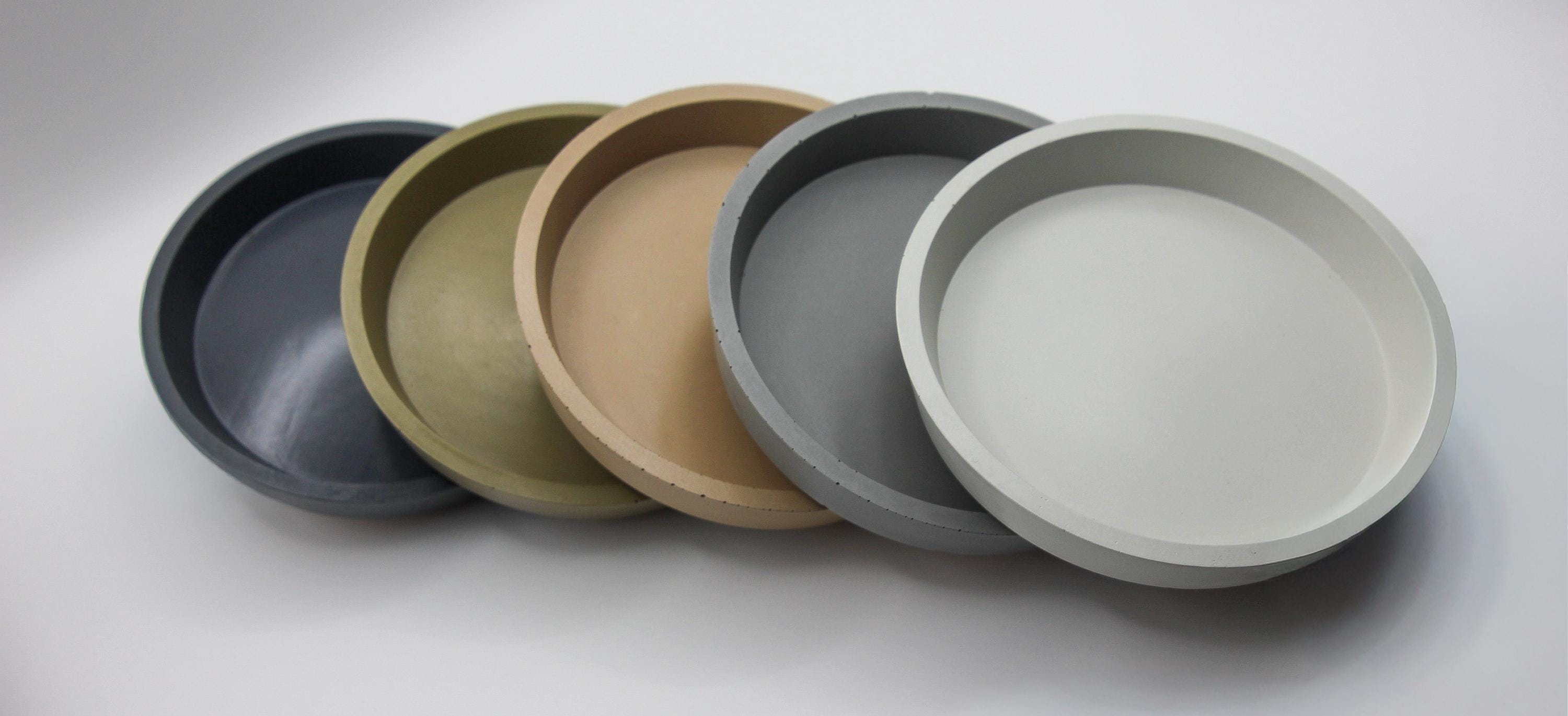 Round Cement Catchall Dish with Lip or Coaster